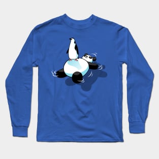 Penguin on top of kawaii panda bear Long Sleeve T-Shirt